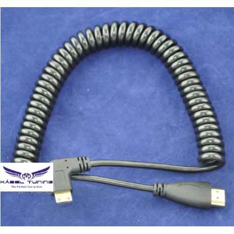 ÁTALAKÍTÓ -ADAPTER - Mini HDMI - HDMI összekötő kábel rugós-spirál kábel