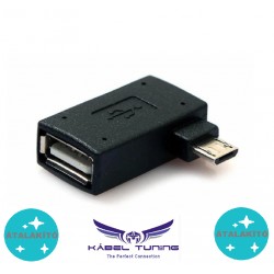 ÁTALAKÍTÓ - ADAPTER -  Micro USB OTG - 90fokos