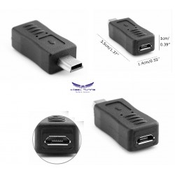 ÁTALAKÍTÓ - ADAPTER -  Micro USB female - Mini USB male csatlakozó